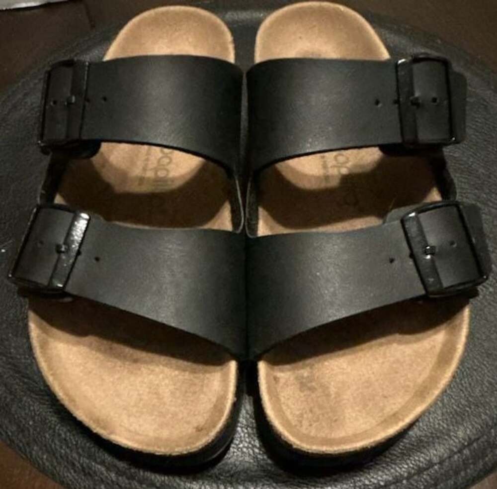 Papillio by Birkenstock Arizona Vegan Double Buckle Sandals Black Size 38